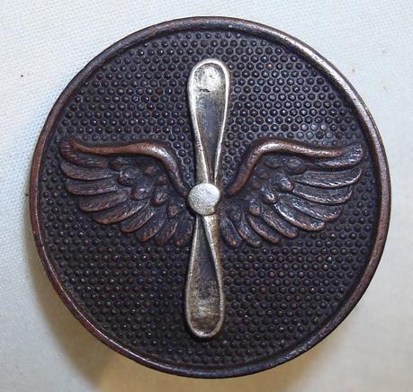  WW1 FRENCH MADE AIR SERVICE COLLAR DISK 