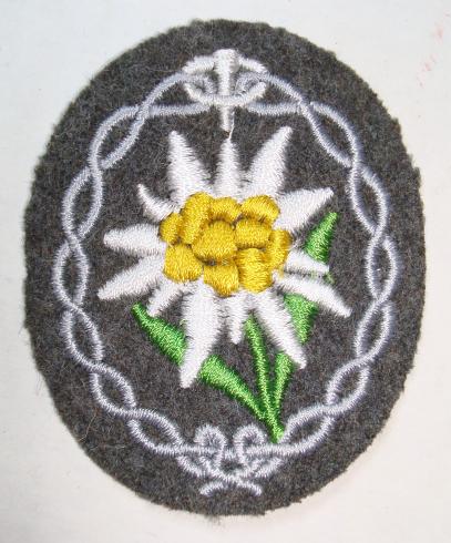 WWII MOUNTAIN TROOP SLEEVE EDELWEISS