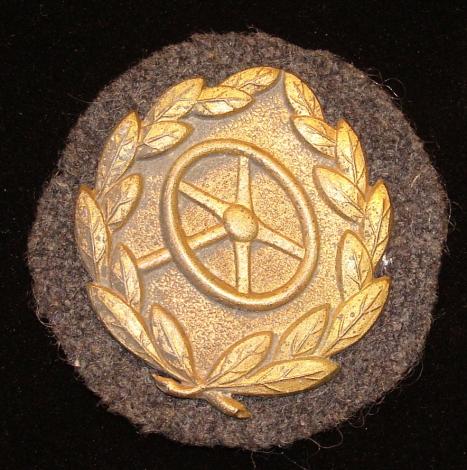 WWII GERMAN GOLD MOTOR VEHICLE DRIVER'S TRADE BADGE