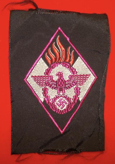 WWII GERMAN HJ FIRE DEFENSE SLEEVE BADGE