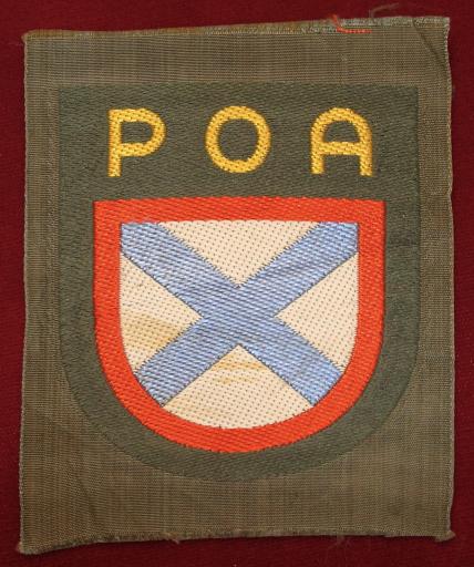 WWII GERMAN RUSSIAN POA VOLUNTEER'S SLEEVE SHIELD