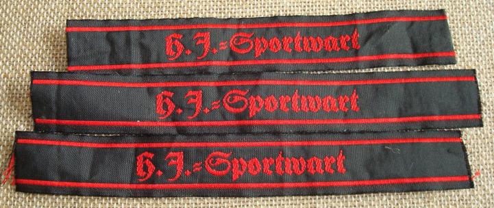 WWII GERMAN HITLER YOUTH SPORT CUFF BANDS
