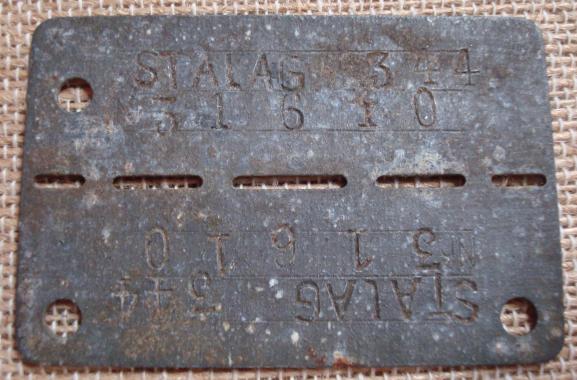 WWII GERMAN STALAG 344 DOG TAG