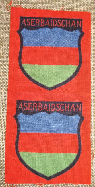 WWII GERMAN ASERBEIDSHANIAN VOLUNTEER'S SLEEVE SHIELD