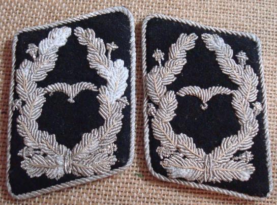 WWII GERMAN LUFTWAFFE AIR MINISTRY/CONSTRUCTION UNIT MAJOR'S COLLAR TABS