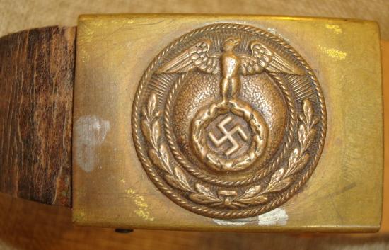 WWII GERMAN SA EM/NCO'S BELT and BUCKLE SMALL BUCKLE