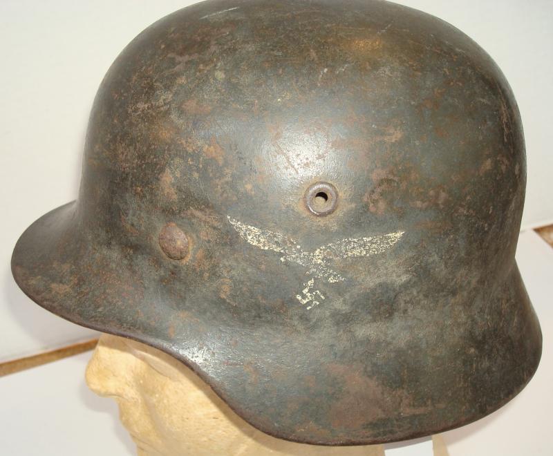 WWII GERMAN LUFTWAFFE M40 SINGLE DECAL COMBAT HELMET