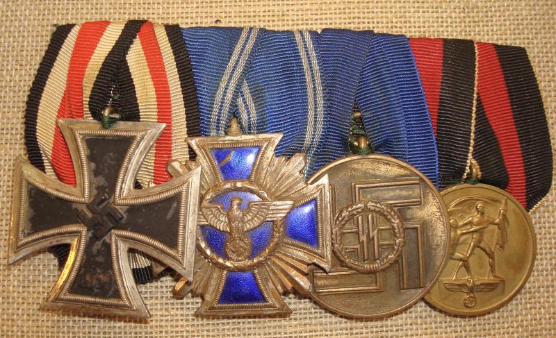 WWII GERMAN SS, POLITICAL MEDAL BAR