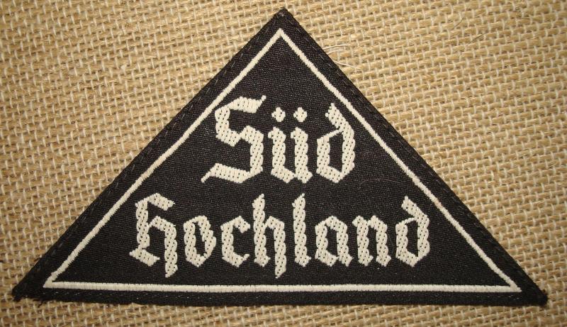 WWII GERMAN BDM SÜDOST HOCHLAND DISTRICT SLEEVE TRIANGLE