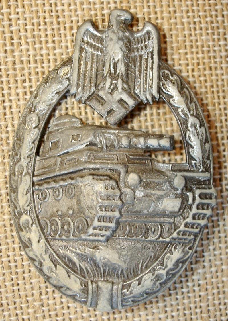 WWII GERMAN SILVER PANZER BADGE BY Hermann Aurich